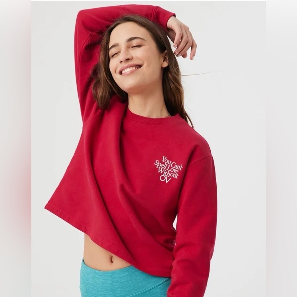 Outdoor Voices You Can’t Spell Love Without Outdoor Voices Sweatshirt Red,Large